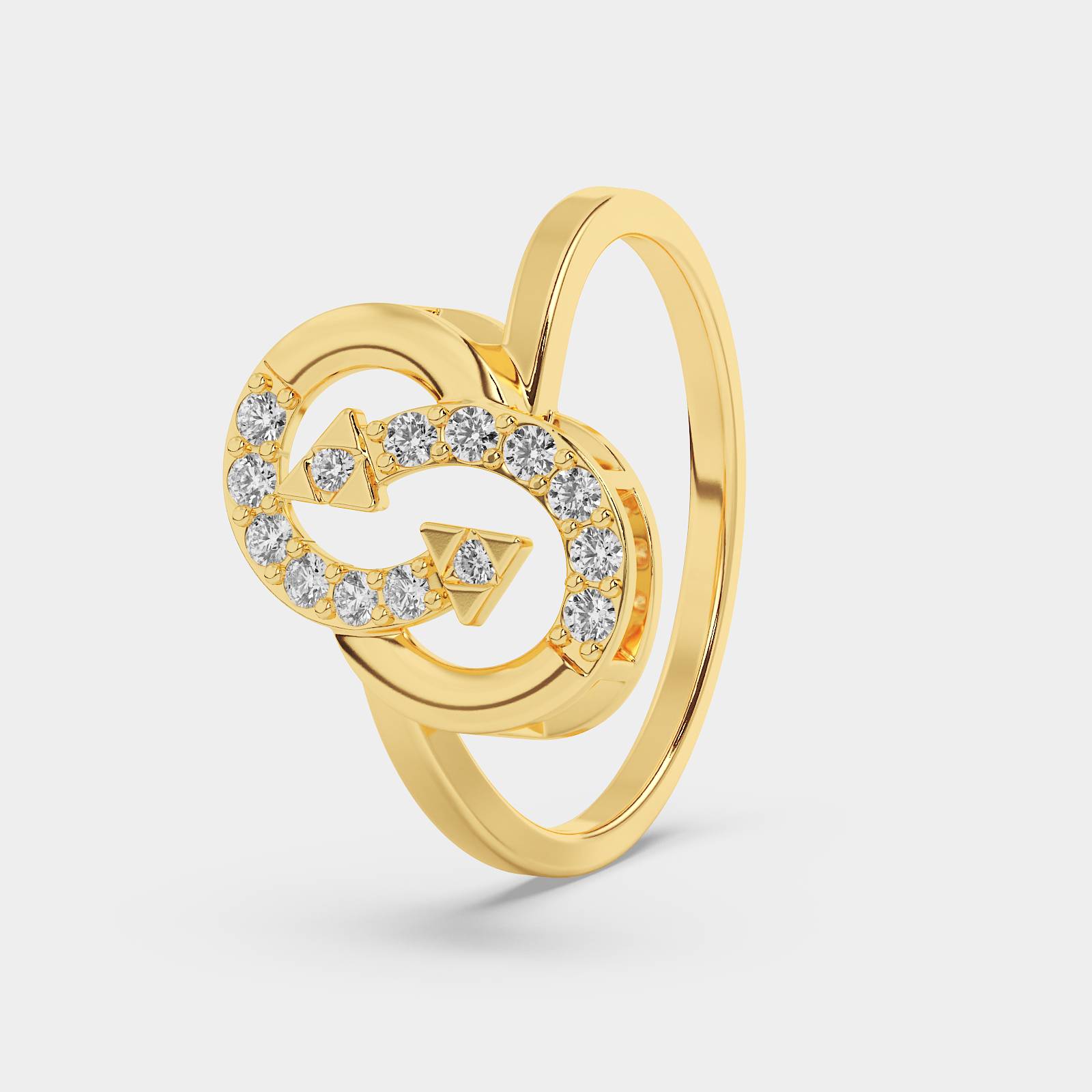Serena Crest Diamond Gold Ring - Image 3
