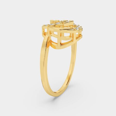 Serena Crest Diamond Gold Ring
