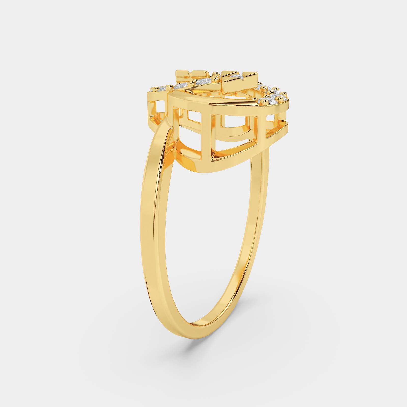Serena Crest Diamond Gold Ring