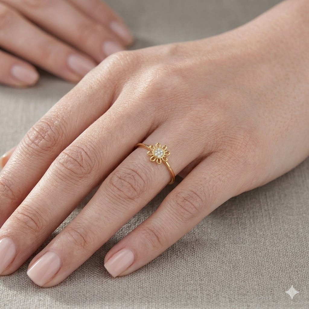 Golden Bloom  Daisy Ring - Image 2