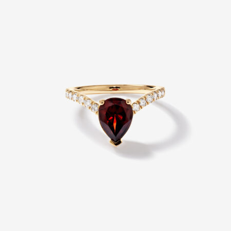 Garnet Chevron Ring