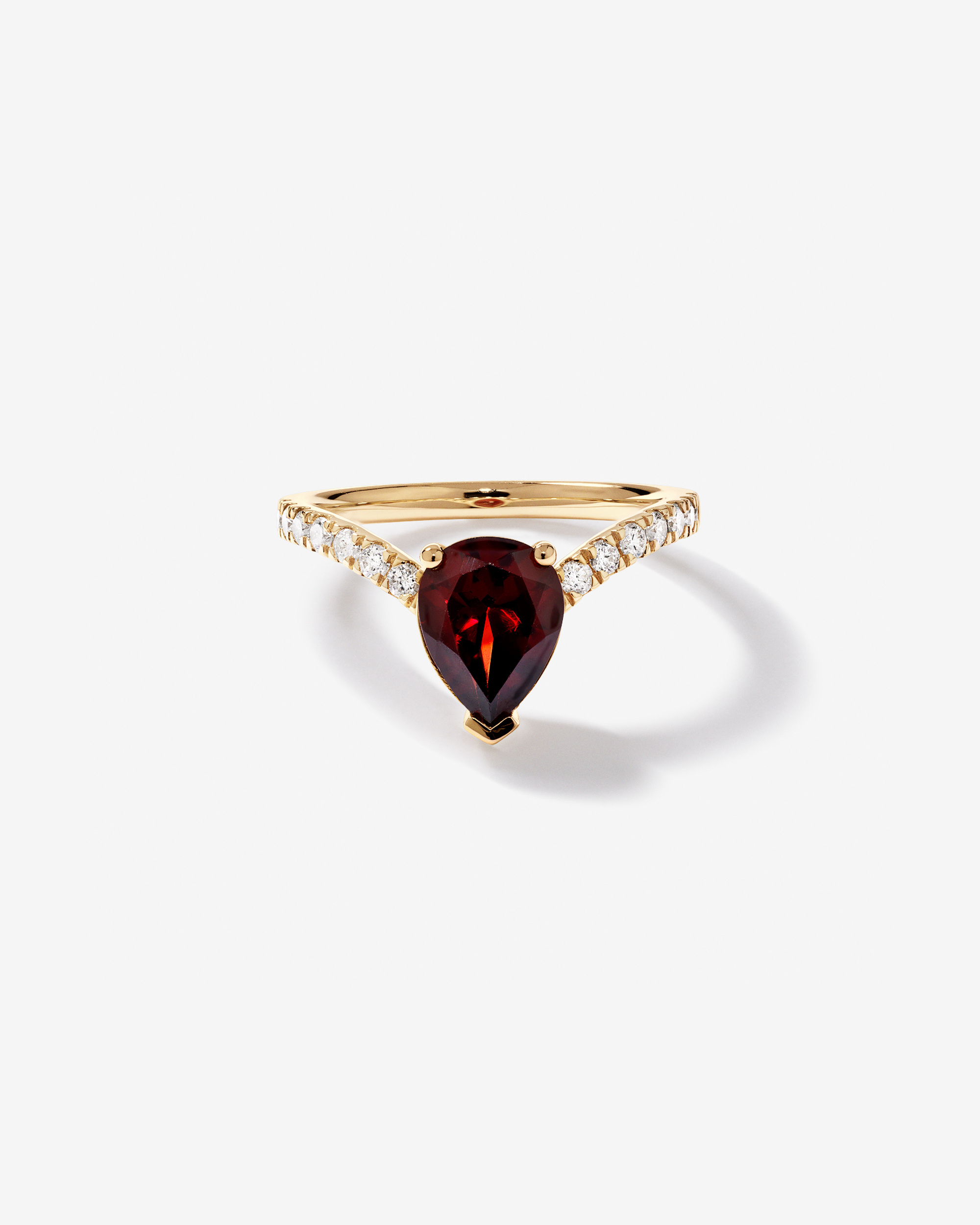 Garnet Chevron Ring
