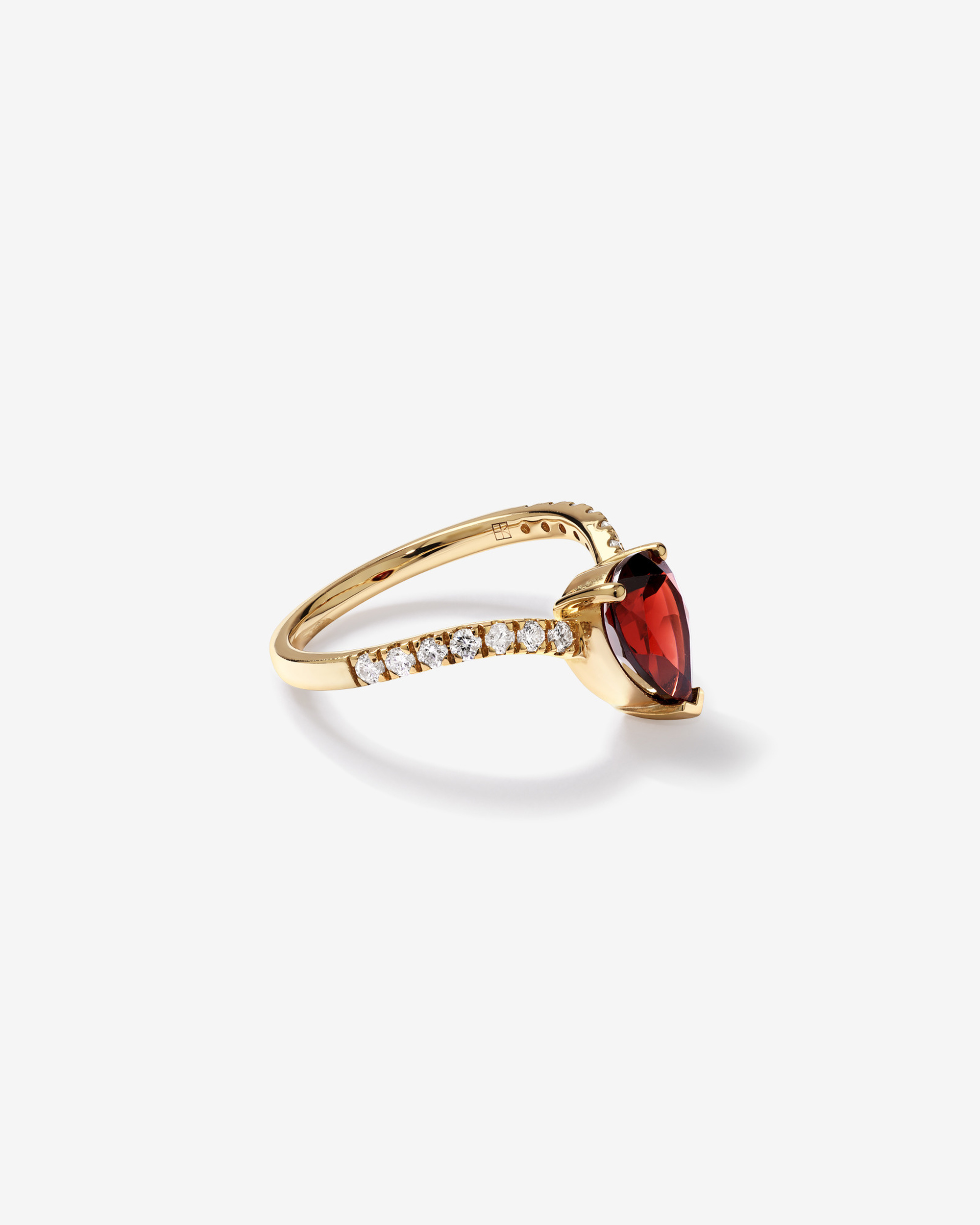 Garnet Chevron Ring - Image 3