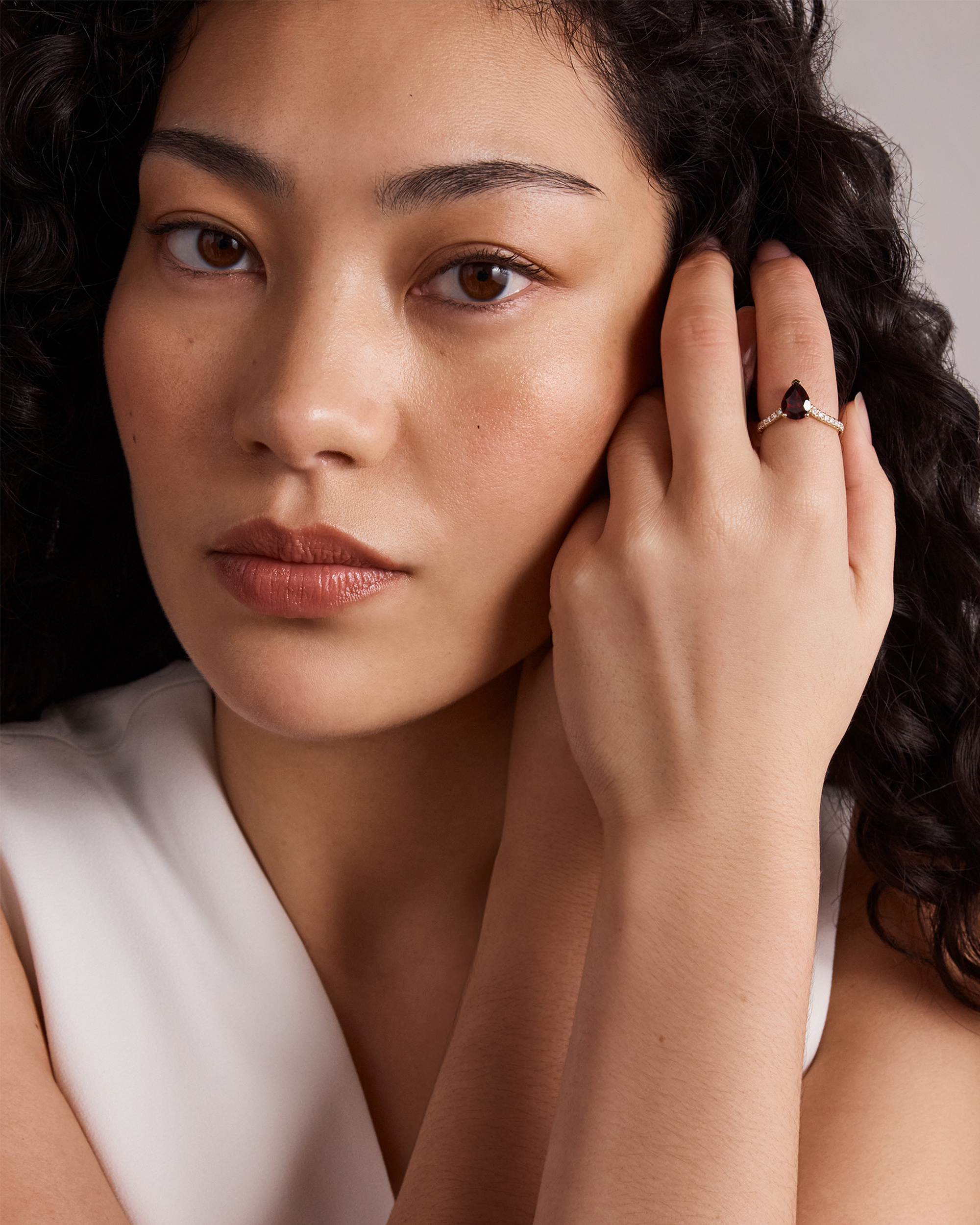 Garnet Chevron Ring - Image 4