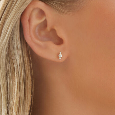 Tri-Diamond Stellar Gold Studs