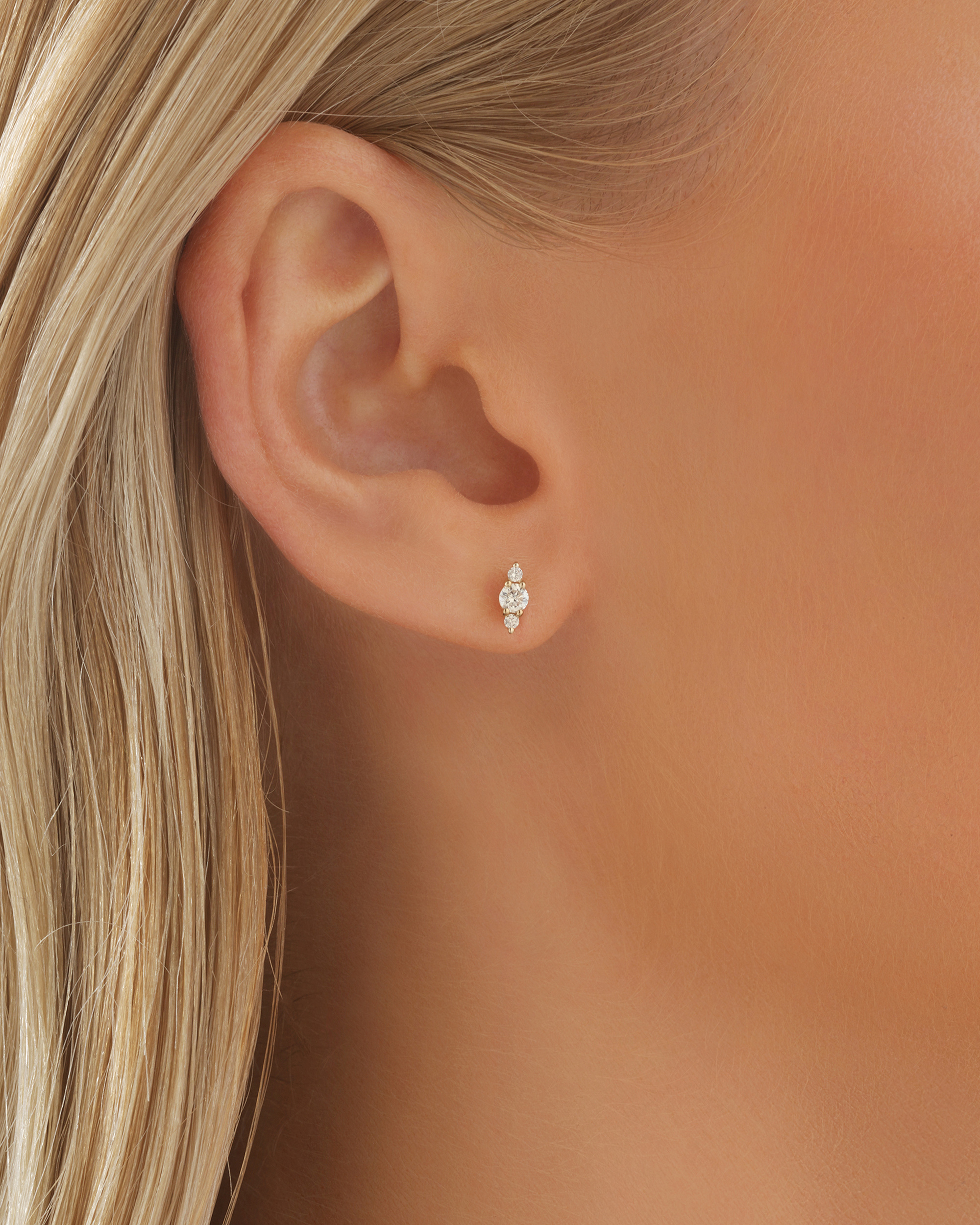 Tri-Diamond Stellar Gold Studs