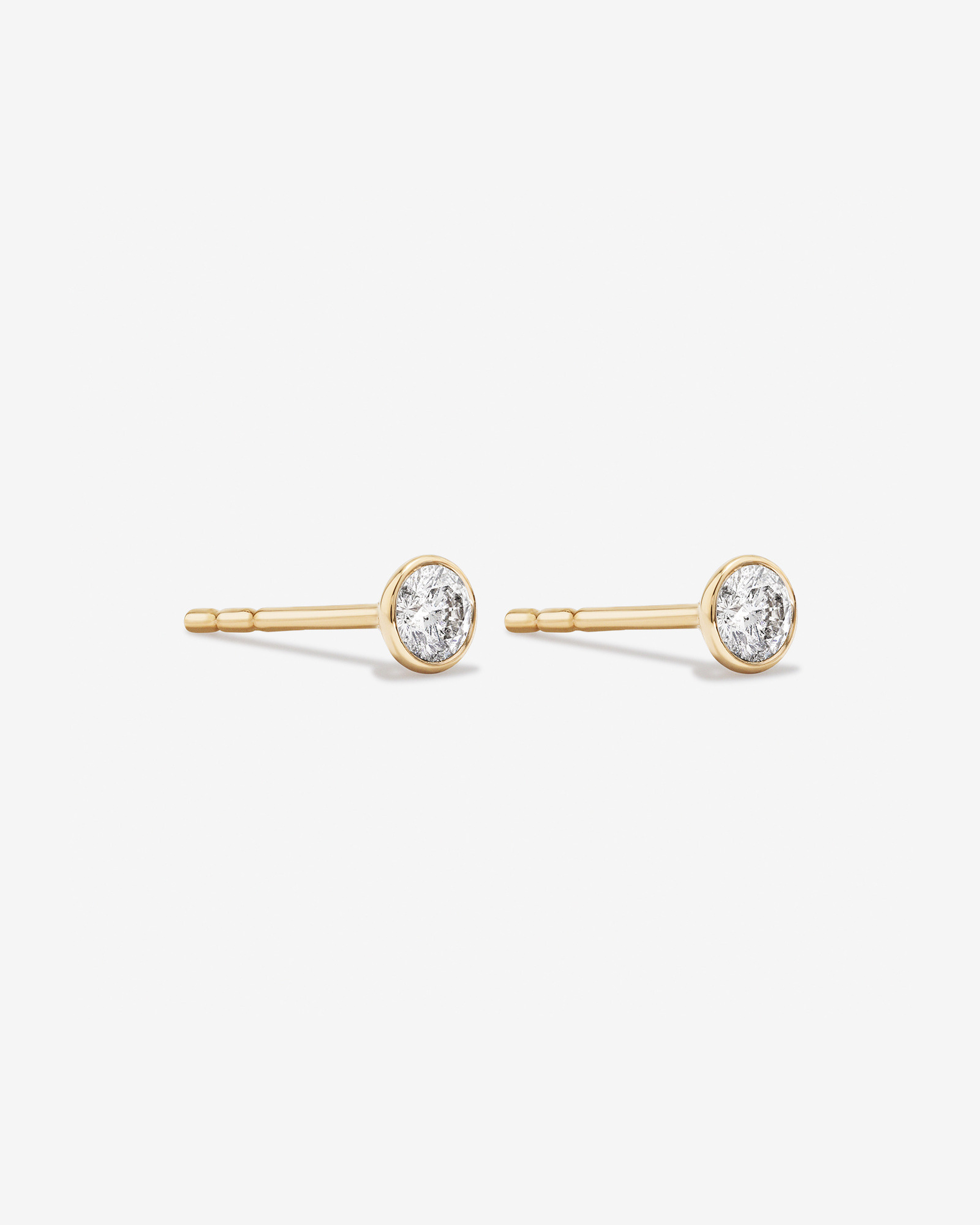 Bezel-Set Radiant Diamond Gold Studs - Image 4