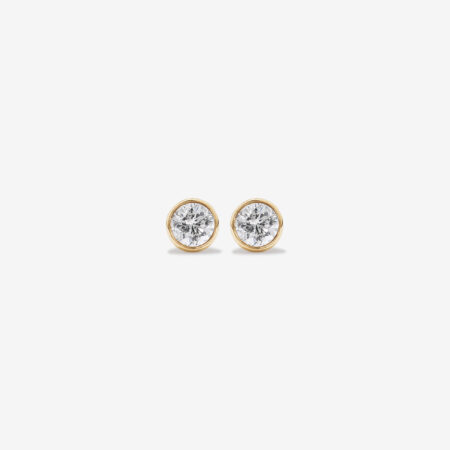Bezel-Set Radiant Diamond Gold Studs