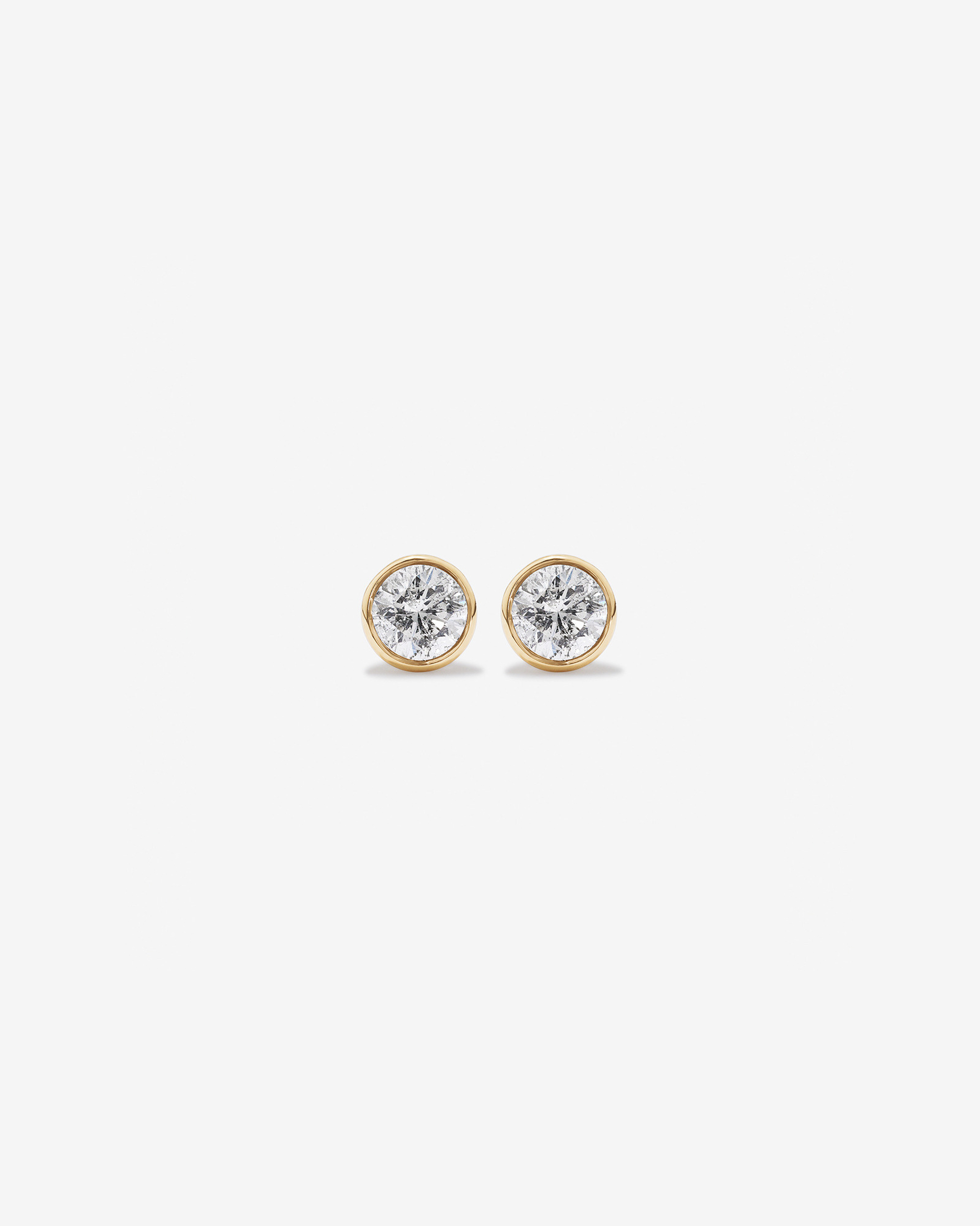 Bezel-Set Radiant Diamond Gold Studs
