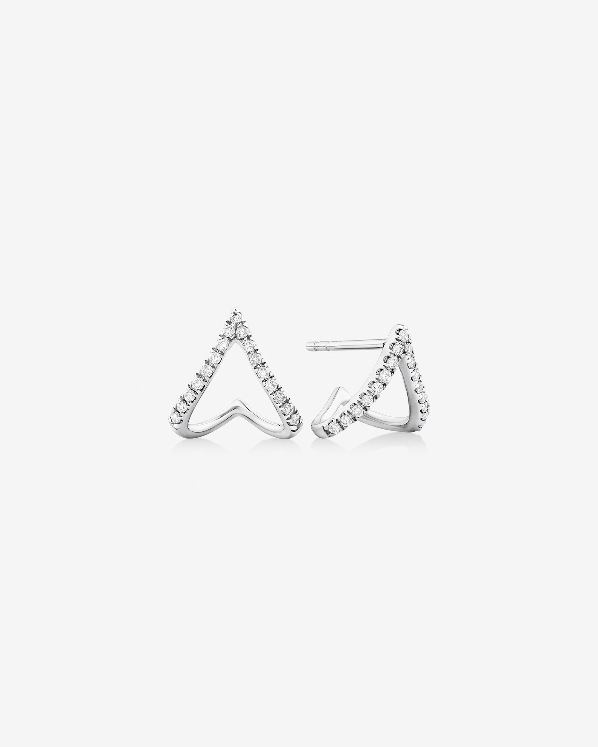 Stellar Chevron Diamond Silver Studs - Image 4