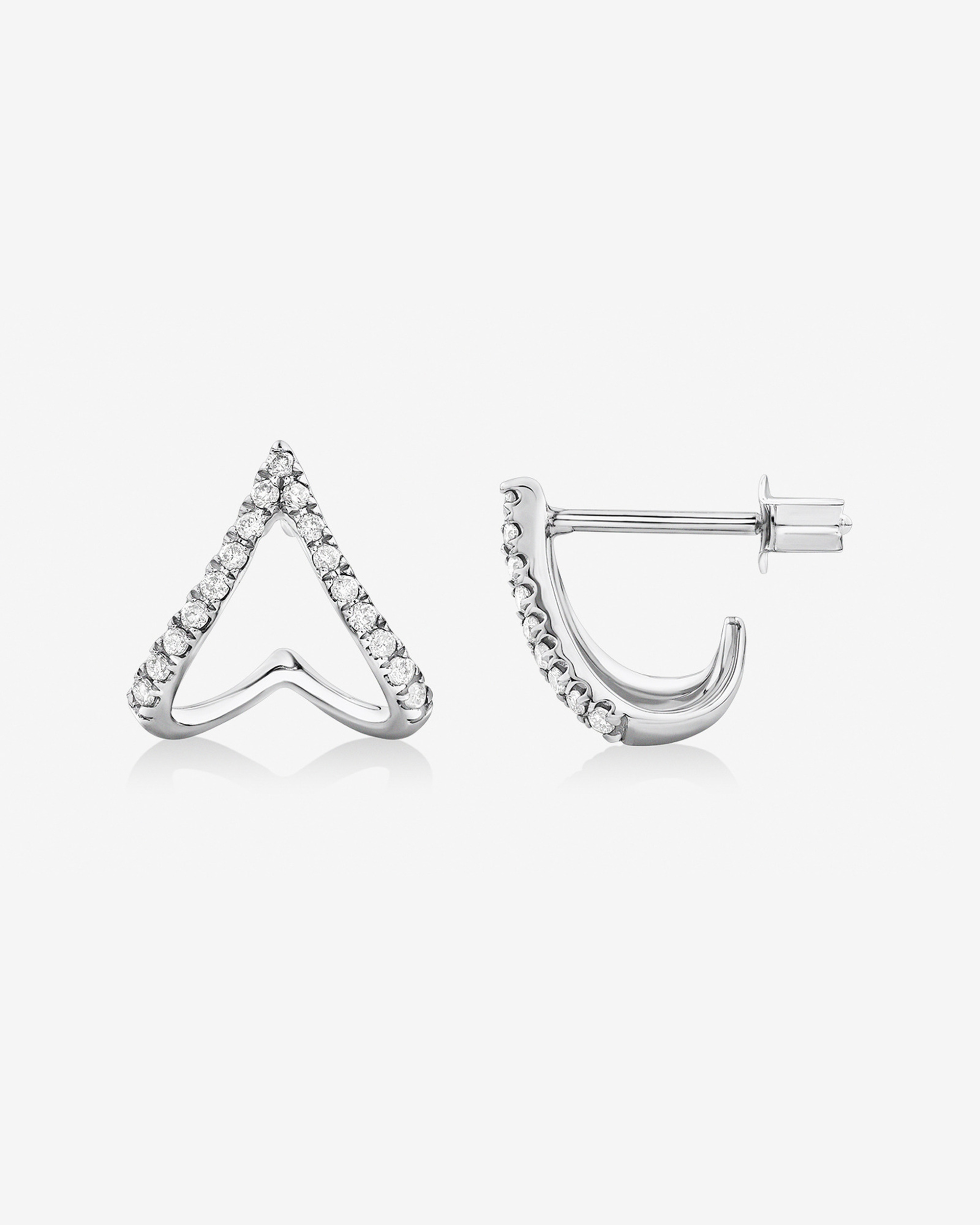 Stellar Chevron Diamond Silver Studs - Image 3