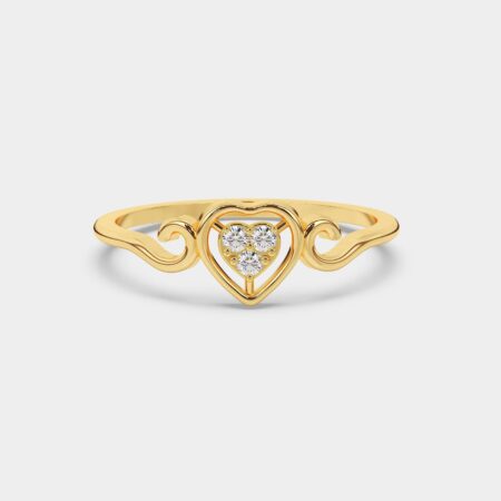 Golden Heart Whisper Ring