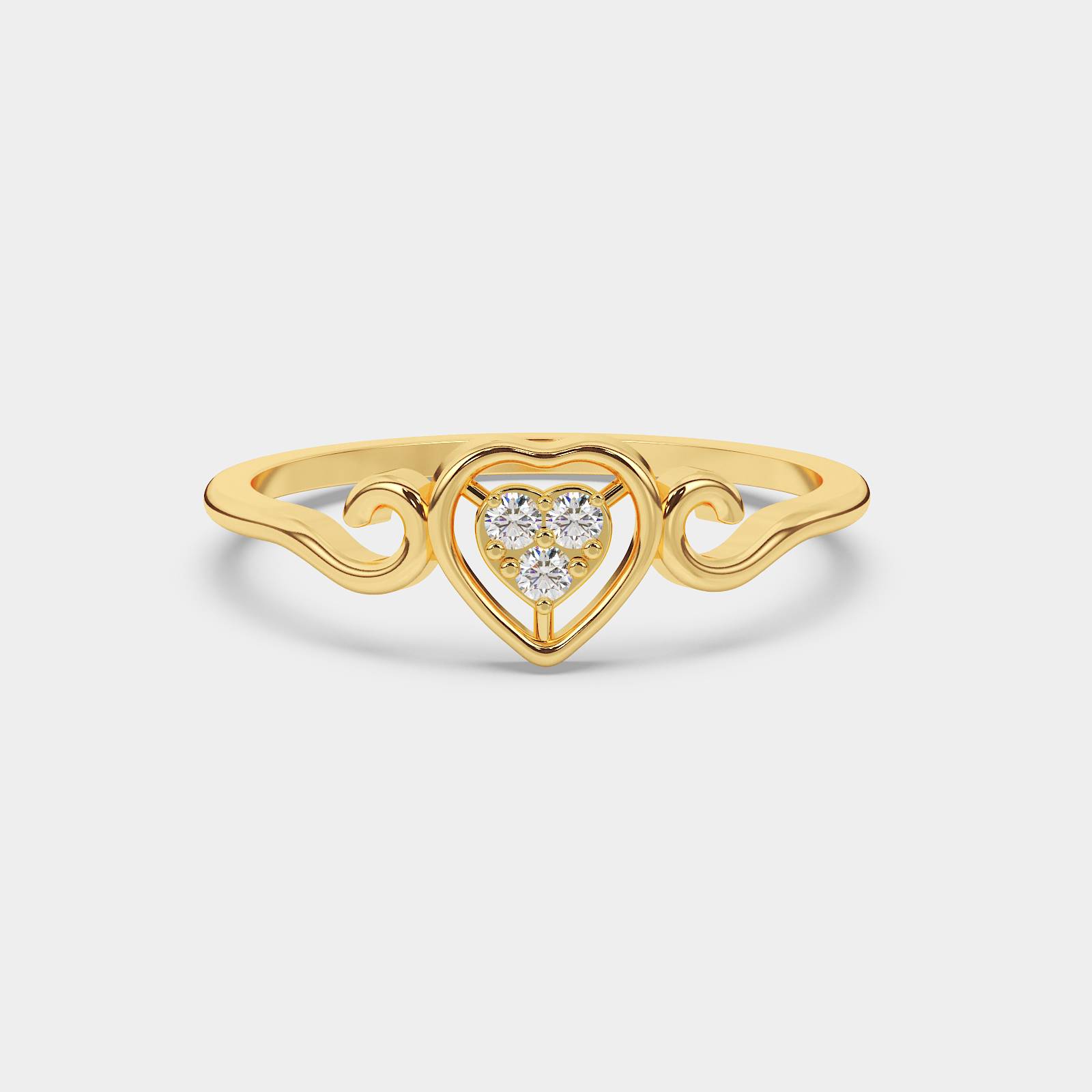 Golden Heart Whisper Ring