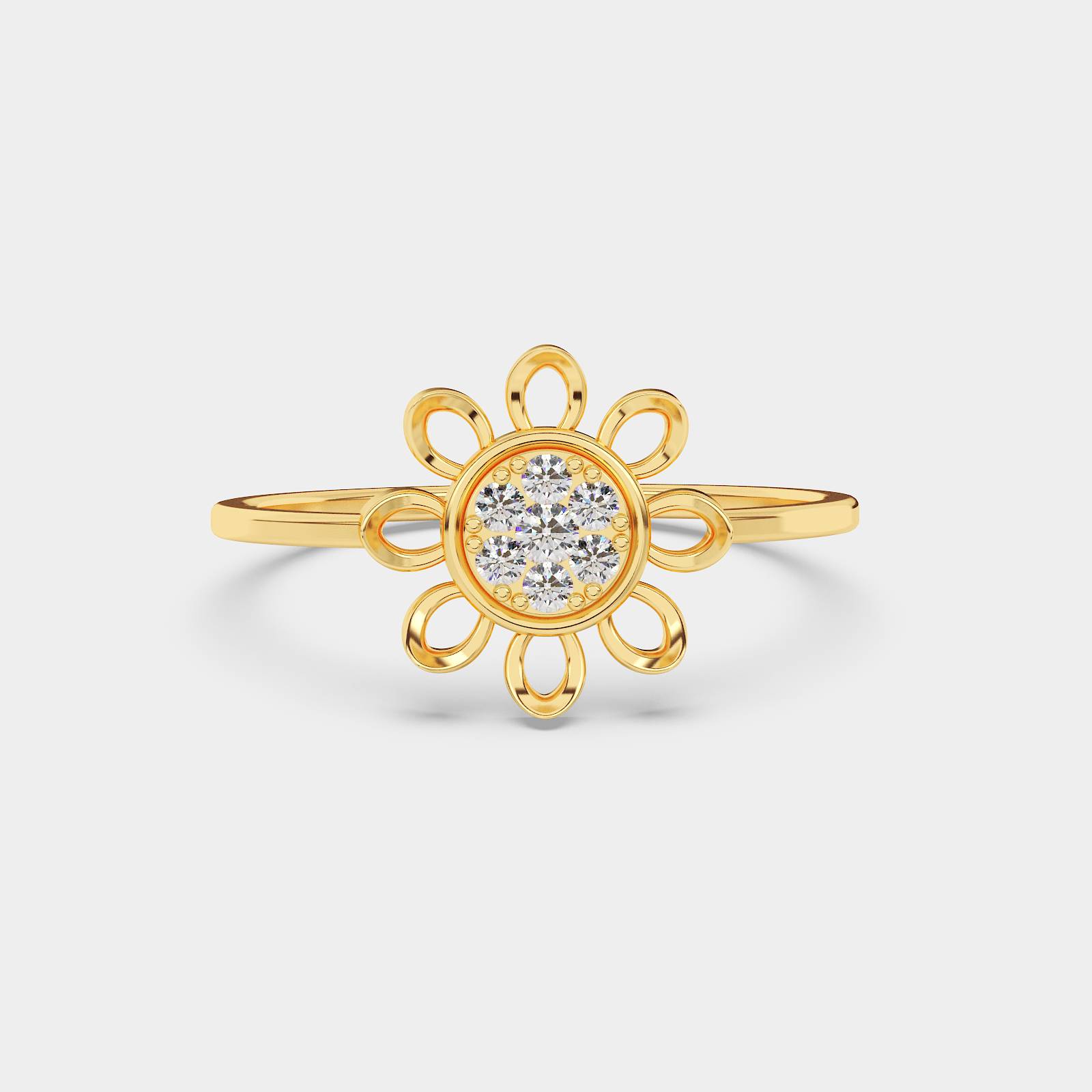 Golden Bloom  Daisy Ring